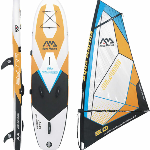 Aqua Marina SUP Blade Windsup + pędnik z torbą + pompka + plecak + uchwyt na wiosło + fin mieczowy + fin centralny 2020